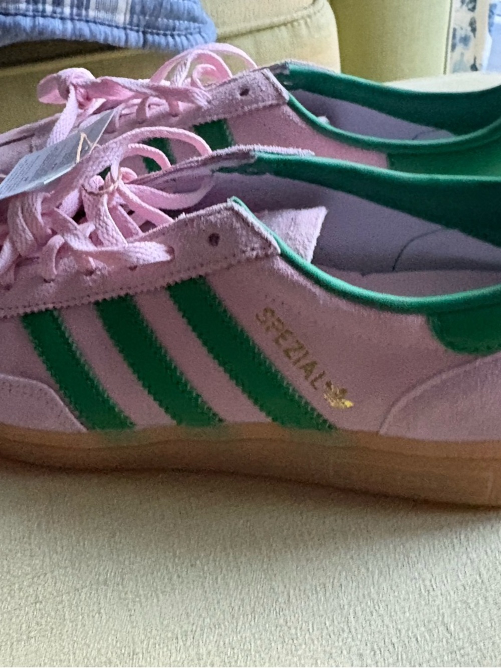 adidas Spezial Women’s Pink & Green Suede Sneakers